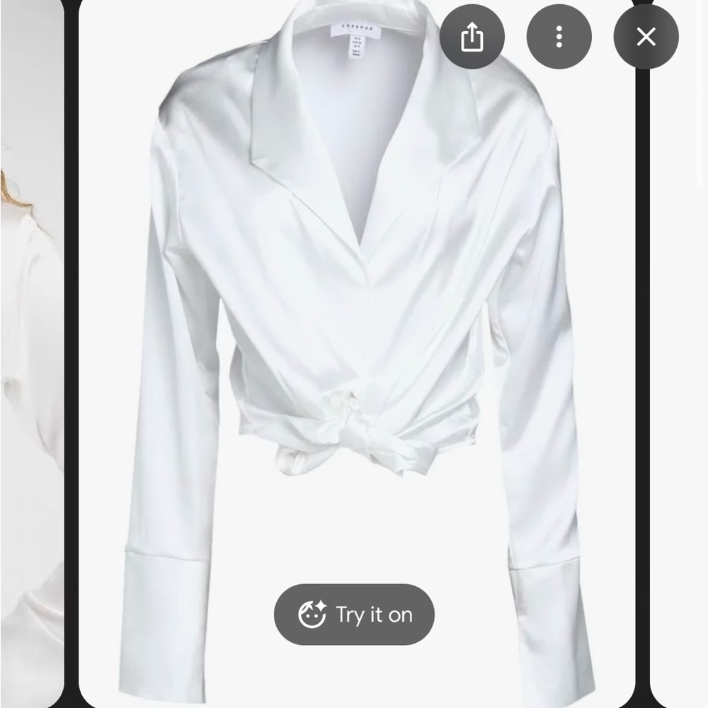 Y2K Romantic Satin Tie Front Shirt